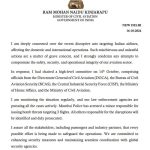 नागरिक उड्डयन मंत्री ने हवाई जहाजों की सुरक्षा को लेकर जताई चिंता