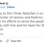 पीएम मोदी ने उमर अब्दुल्ला को सीएम बनने पर दी बधाई