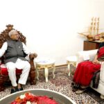 भोपाल- राज्यपाल श्री पटेल से केन्द्रीय राज्यमंत्री श्रीमती पटेल ने की सौजन्य भेंट