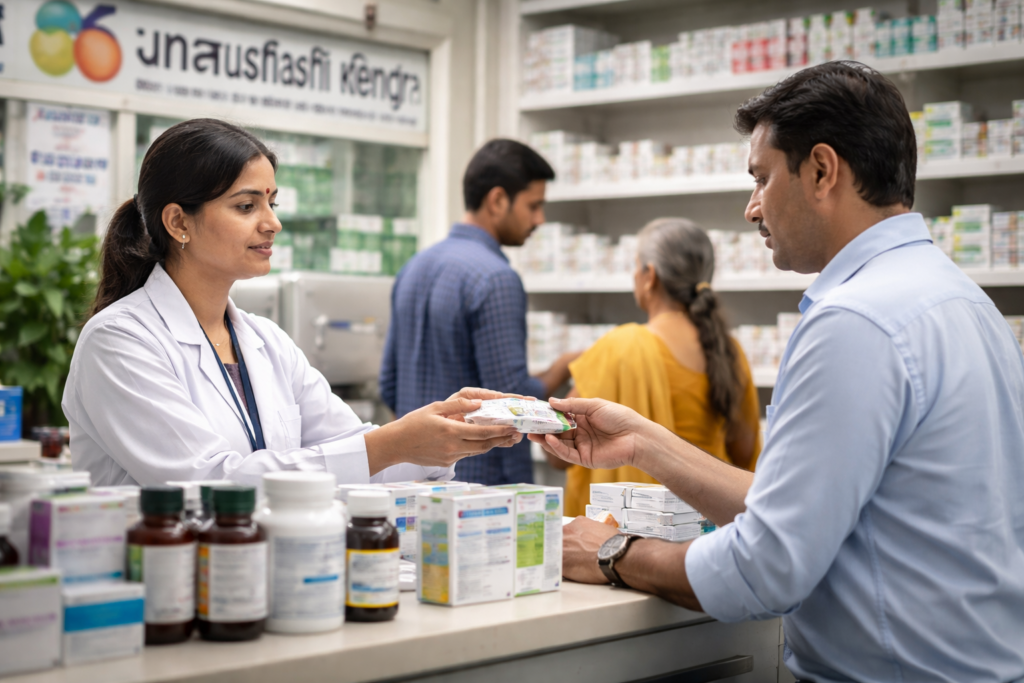 कुशीनगर जनऔषधि केंद्र योजना के तहत सस्ती दवाएं उपलब्ध कराता केंद्र