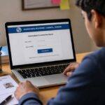 एक छात्र अपने मोबाइल या लैपटॉप पर झारखंड बोर्ड 12वीं रिजल्ट 2026 चेक करते हुए दिखाई दे रहा है, साथ में एडमिट कार्ड रखा है, शांत और वास्तविक वातावरण, बिना किसी टेक्स्ट के, प्रोफेशनल न्यूज़ स्टाइल।