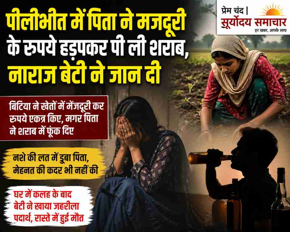 ग्रामीण परिवेश में एक खेत का दृश्य, जहां एक युवती मेहनत करती दिखाई दे रही है, जो सामाजिक और आर्थिक संघर्ष को दर्शाता है