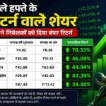 शेयर बाजार ग्राफ के साथ दानुबे इंडस्ट्रीज, भीलवाड़ा टेक्निकल, स्वास्तिका कास्टल, एएनजी लाइफसाइंसेज और जीईई लिमिटेड के शानदार साप्ताहिक प्रदर्शन को दर्शाती हुई वित्तीय थीम वाली तस्वीर।